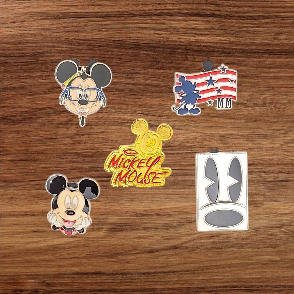 5 Mickey Mouse Disney Parks Trading Pins, Plus 2 Bonus Pins